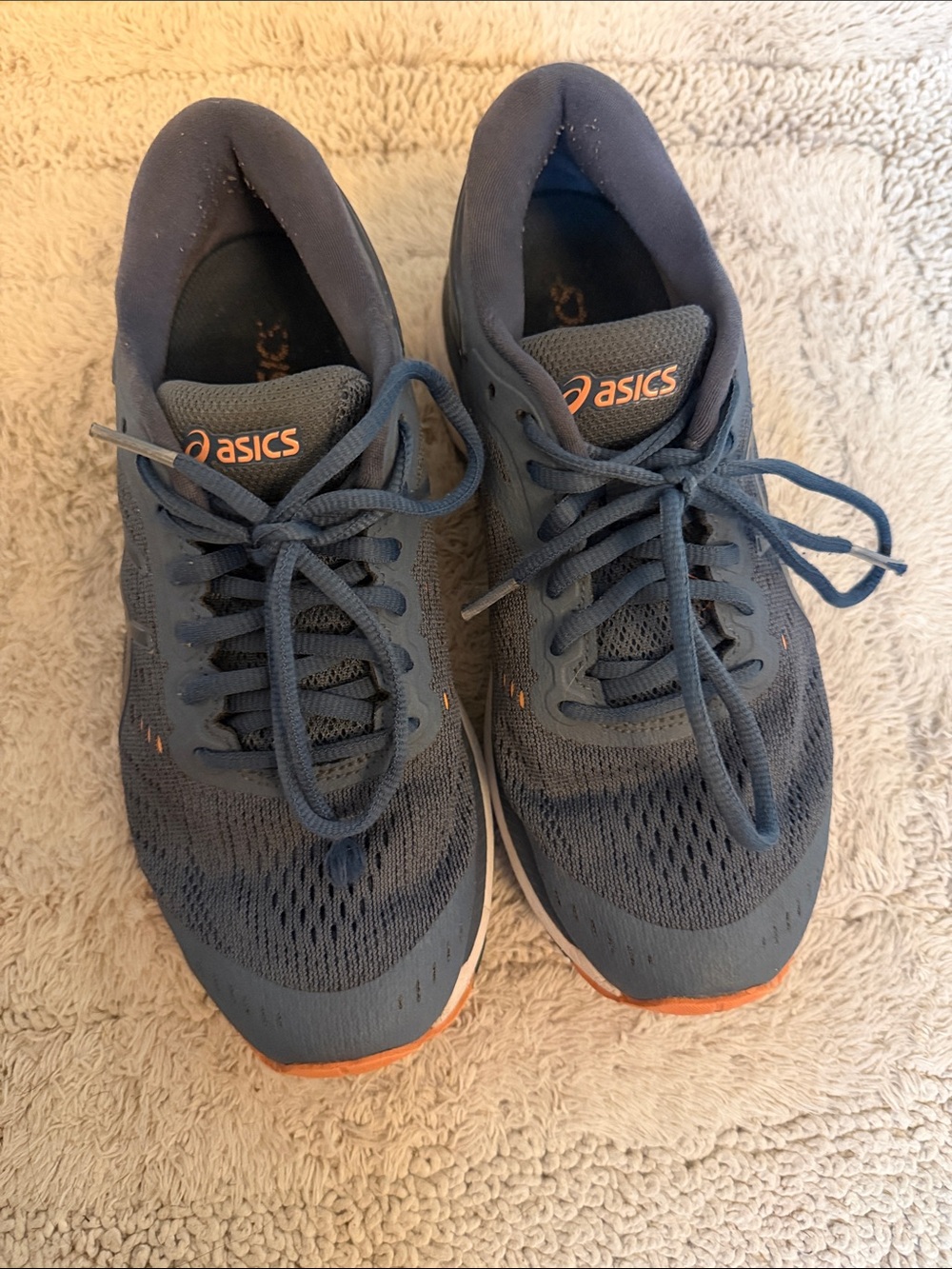 Asics Gel Kayano  24 Blue and Orange Athletic Running Shoes
